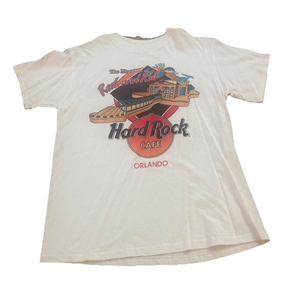 Vintage Hard Rock Cafe T Shirt Men's Large Orlando‎ Kingdom of Rock and Roll 90s